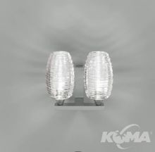 Damasa kinkiet 2xG9 8W szkło ryflowane nikiel satyna